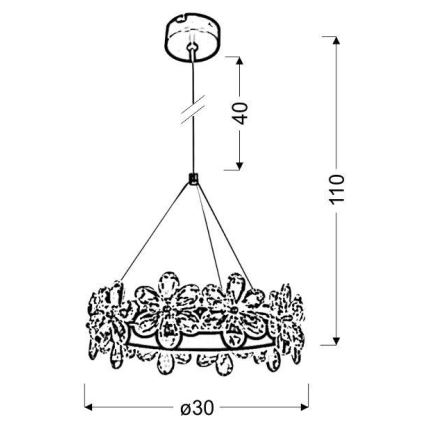 LED Hanglamp aan een koord ARVIN LED/14W/230V