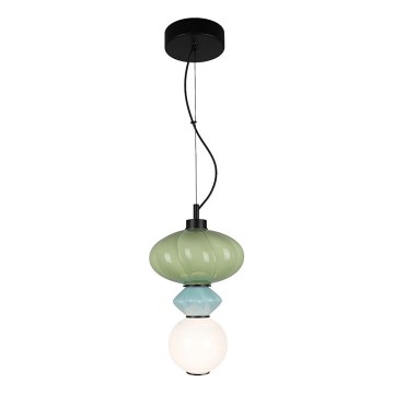 LED Hanglamp aan een koord ASCOLI LED/8W/230V diameter 20 cm groen/blauw