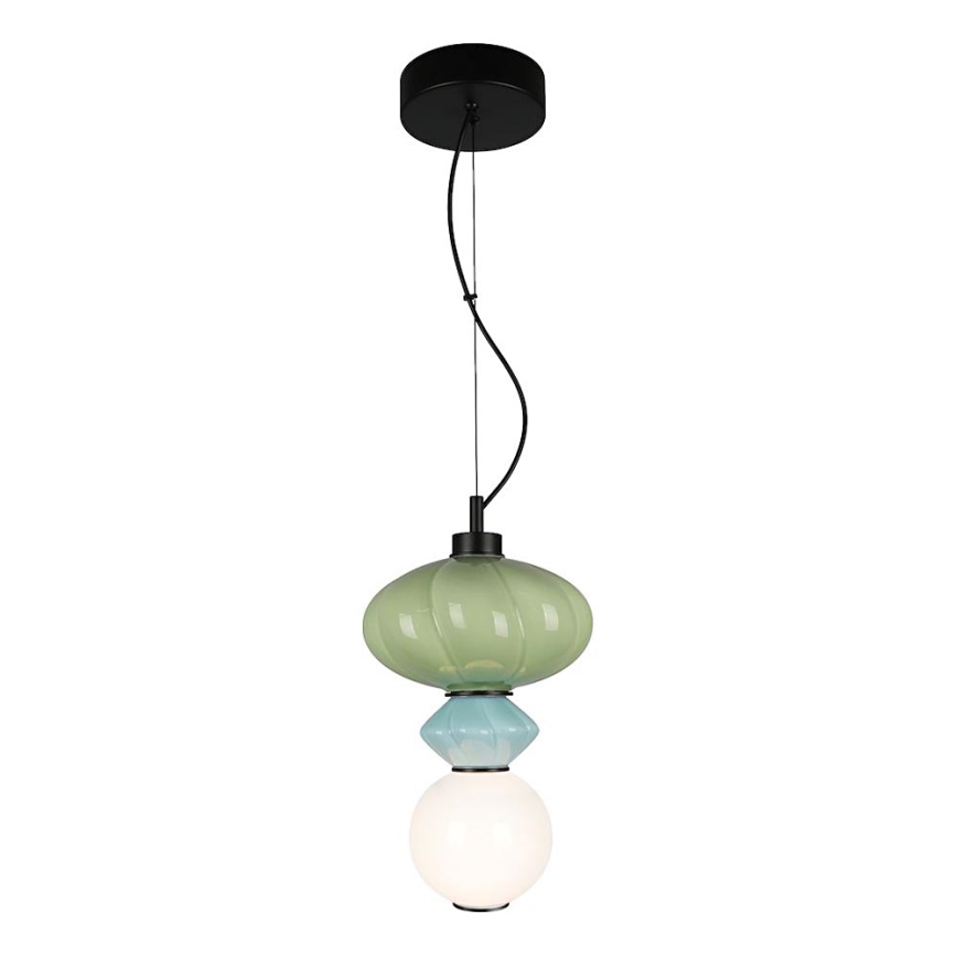LED Hanglamp aan een koord ASCOLI LED/8W/230V diameter 20 cm groen/blauw