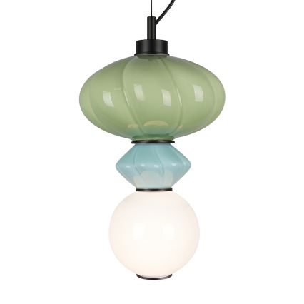LED Hanglamp aan een koord ASCOLI LED/8W/230V diameter 20 cm groen/blauw