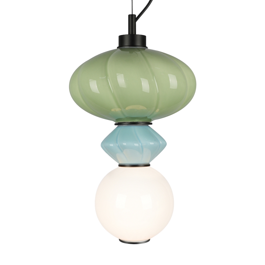 LED Hanglamp aan een koord ASCOLI LED/8W/230V diameter 20 cm groen/blauw