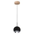 LED Hanglamp aan een koord BALL WOOD 1xGU10/5W/230V mat eiken