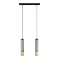 LED Hanglamp aan een koord BARS 2xGU10/4,8W/230V zwart/gouden