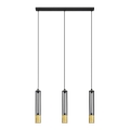 LED Hanglamp aan een koord BARS 3xGU10/4,8W/230V zwart/gouden