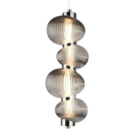 LED Hanglamp aan een koord BOLLA LED/17W/230V diameter 16 cm glanzend chroom/gerookt