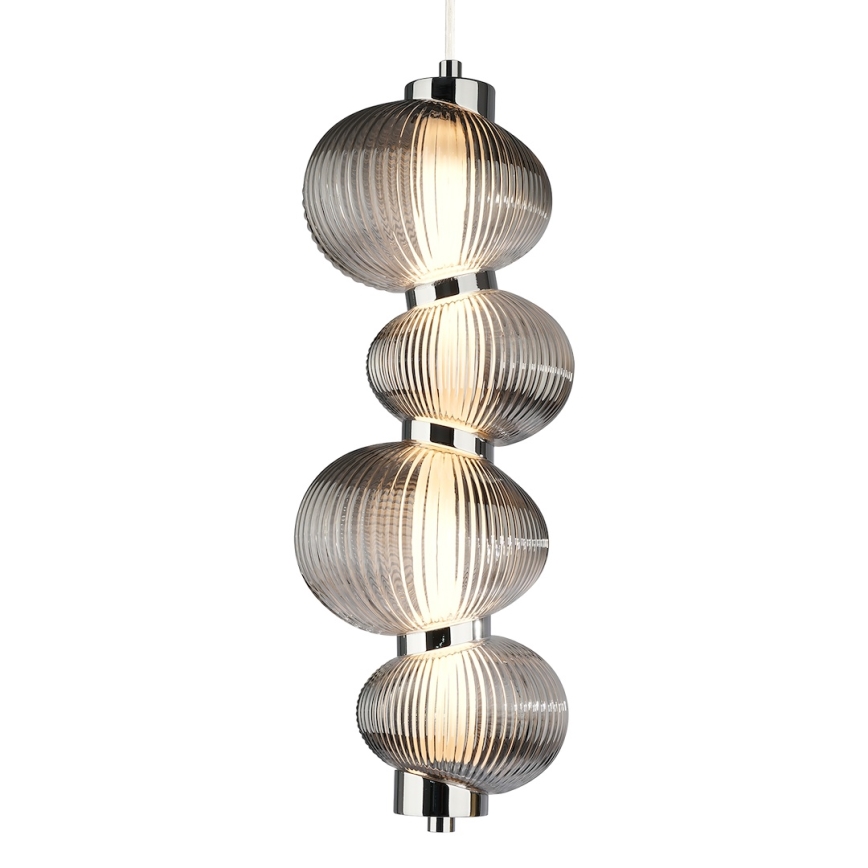 LED Hanglamp aan een koord BOLLA LED/17W/230V diameter 16 cm glanzend chroom/gerookt