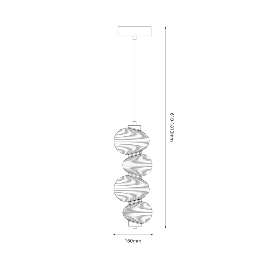 LED Hanglamp aan een koord BOLLA LED/17W/230V diameter 16 cm glanzend chroom/gerookt