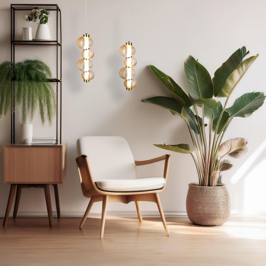 LED Hanglamp aan een koord BOLLA LED/17W/230V diameter 16 cm goud/gerookt