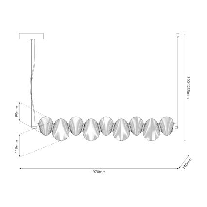 LED Hanglamp aan een koord BOLLA LED/32W/230V glanzend chroom/gerookt