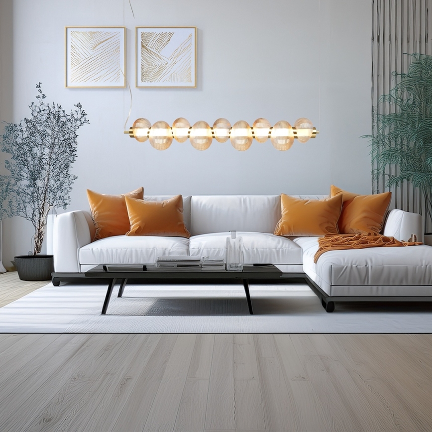LED Hanglamp aan een koord BOLLA LED/32W/230V goud/gerookt