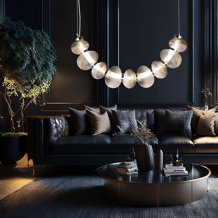 LED Hanglamp aan een koord BOLLA LED/36W/230V glanzend chroom/gerookt
