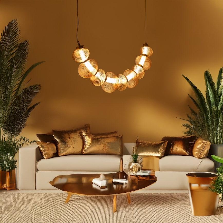 LED Hanglamp aan een koord BOLLA LED/36W/230V goud/gerookt