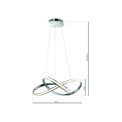 LED Hanglamp aan een koord CAPPIO LED/36W/230V glanzend chroom