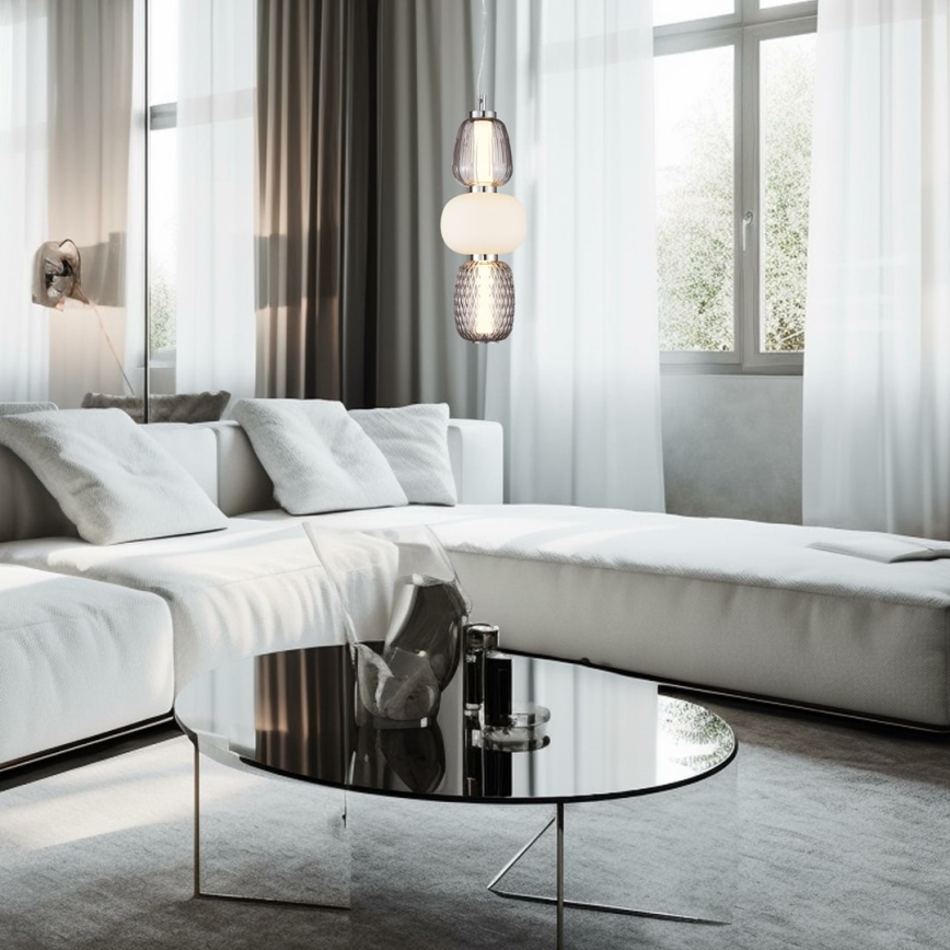 LED Hanglamp aan een koord CARO LED/28W/230V glanzend chroom
