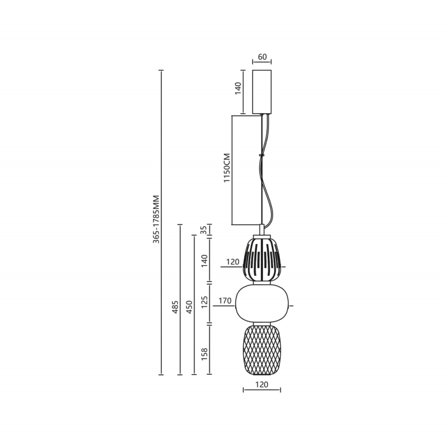 LED Hanglamp aan een koord CARO LED/28W/230V goud