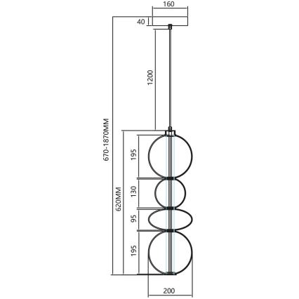 LED Hanglamp aan een koord DAPHNE LED/36W/230V grijs