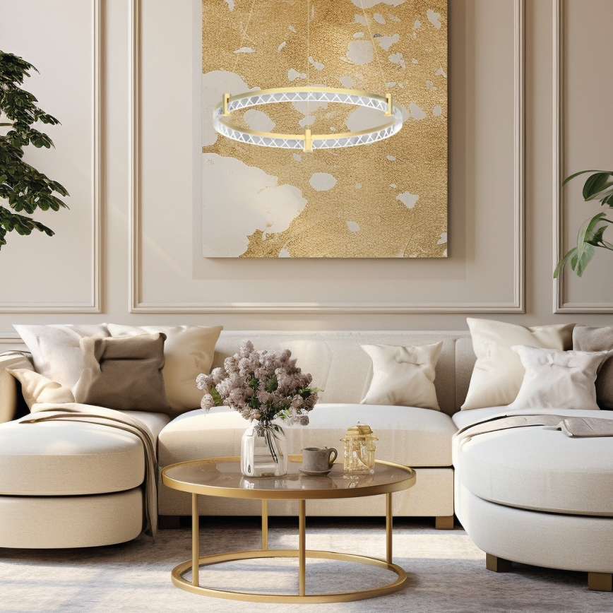 LED Hanglamp aan een koord ELEGANCE LED/36W/230V diameter 60 cm goud