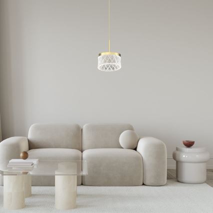 LED Hanglamp aan een koord ELEGANCE LED/9W/230V diameter 15 cm goud