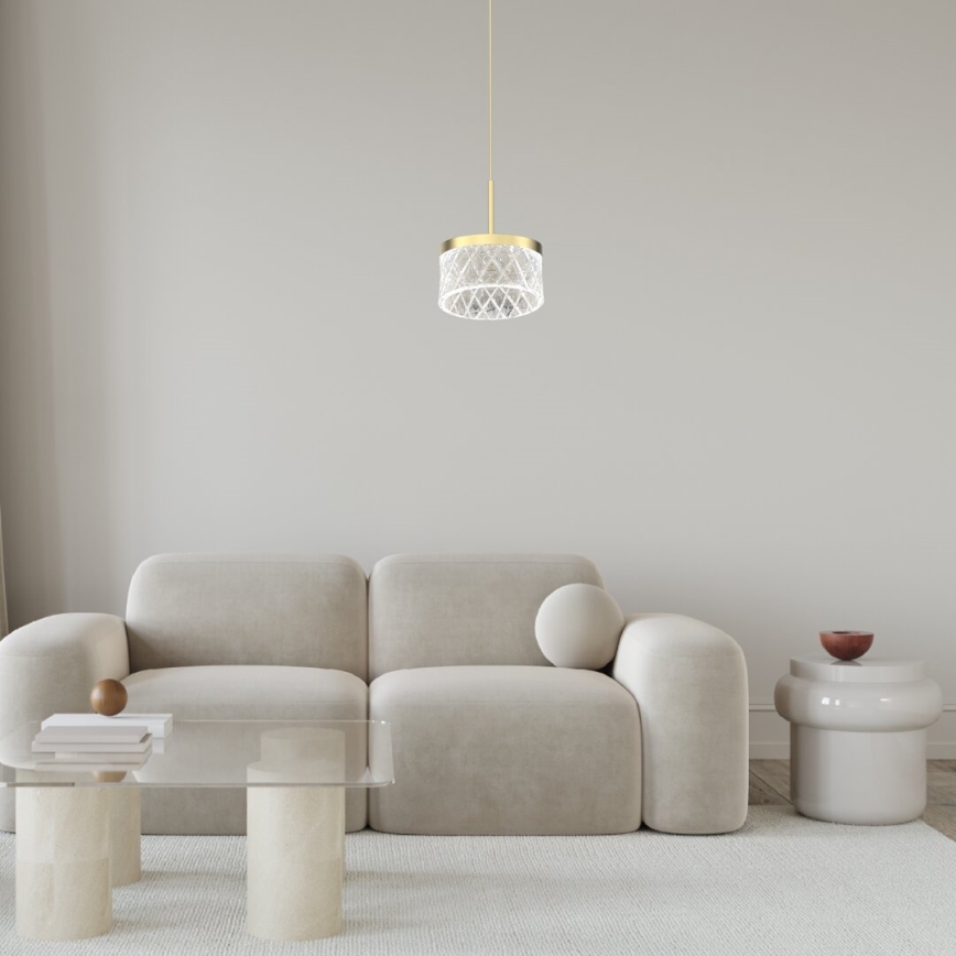 LED Hanglamp aan een koord ELEGANCE LED/9W/230V diameter 15 cm goud