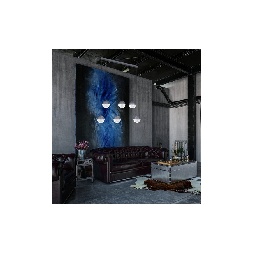 LED Hanglamp aan een koord FURNI 6xLED/5W/230V