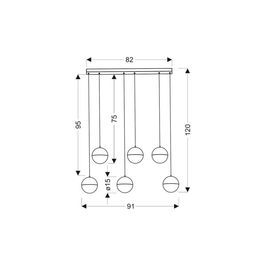 LED Hanglamp aan een koord FURNI 6xLED/5W/230V