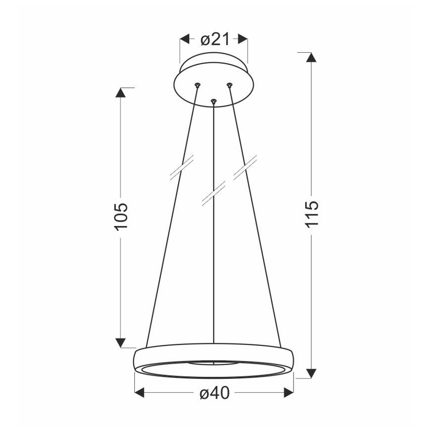 LED Hanglamp aan een koord HASHIM LED/22W/230V diameter 40 cm koper