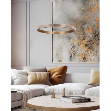 LED Hanglamp aan een koord HASHIM LED/34W/230V diameter 60 cm koper