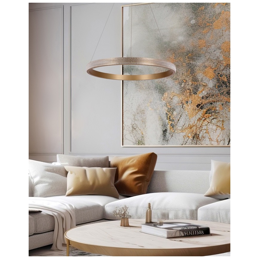 LED Hanglamp aan een koord HASHIM LED/34W/230V diameter 60 cm koper