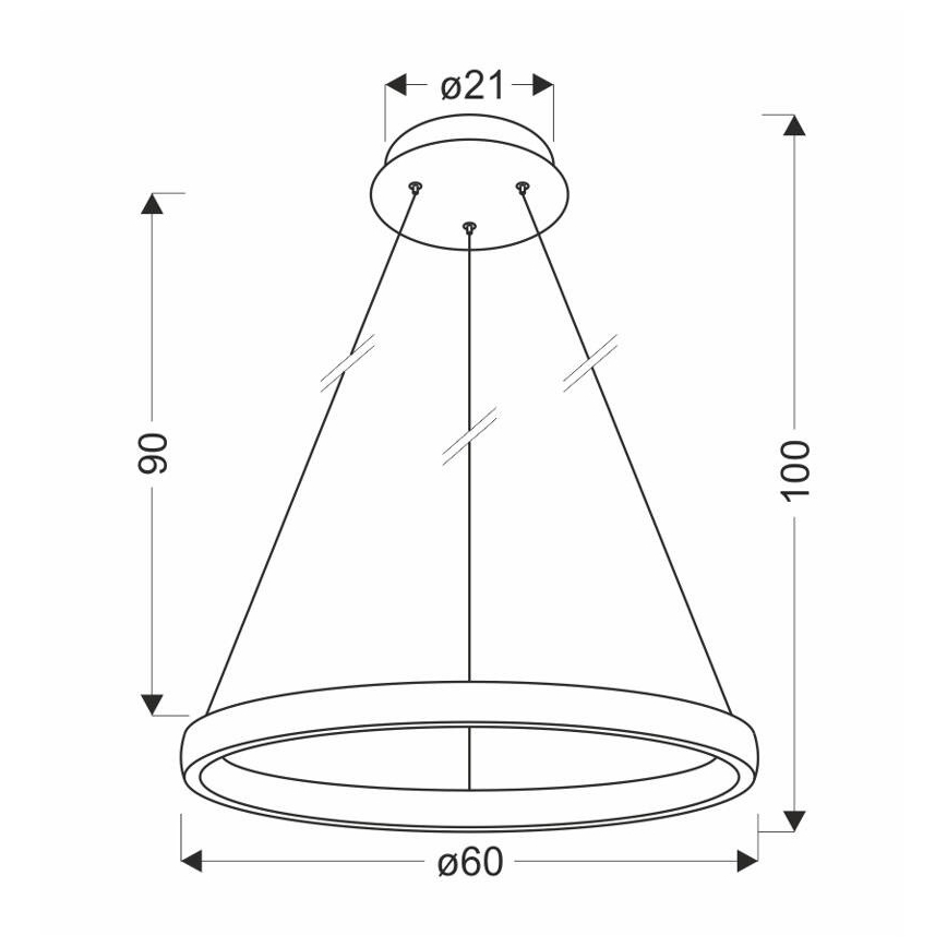 LED Hanglamp aan een koord HASHIM LED/34W/230V diameter 60 cm koper