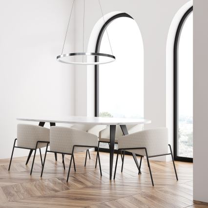 LED Hanglamp aan een koord HOOP LED/27W/230V diameter 50 cm 4000K glanzend chroom