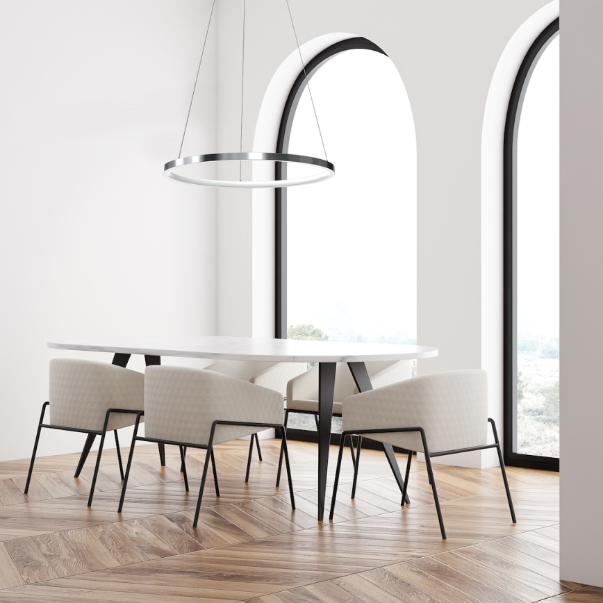 LED Hanglamp aan een koord HOOP LED/27W/230V diameter 50 cm 4000K glanzend chroom