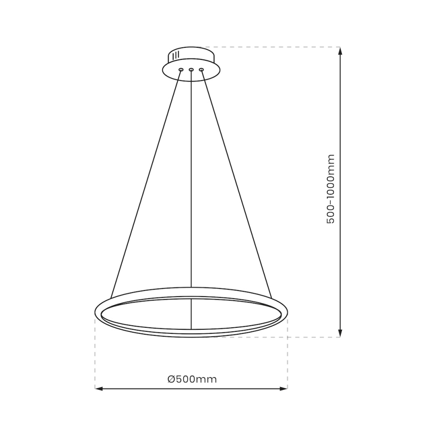 LED Hanglamp aan een koord HOOP LED/27W/230V diameter 50 cm 4000K glanzend chroom