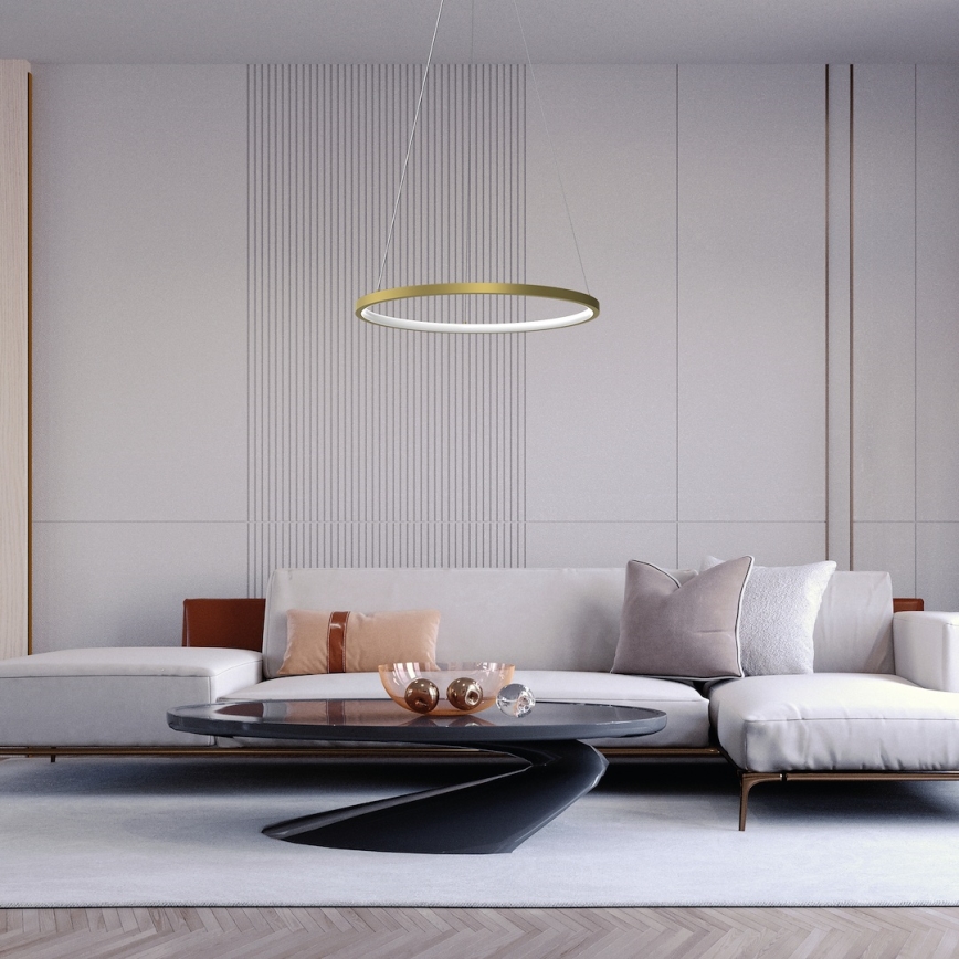 LED Hanglamp aan een koord HOOP LED/27W/230V diameter 50 cm 4000K goud