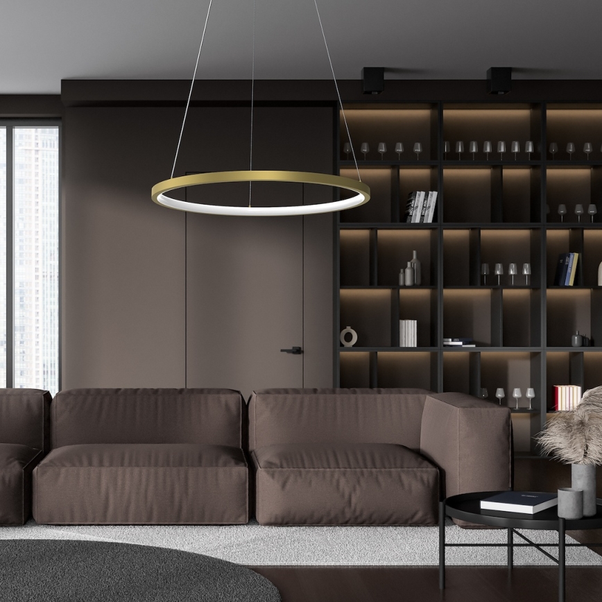 LED Hanglamp aan een koord HOOP LED/27W/230V diameter 50 cm 4000K goud