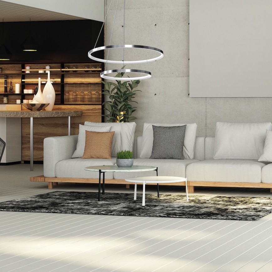 LED Hanglamp aan een koord HOOP LED/51W/230V diameter 60 cm 4000K glanzend chroom