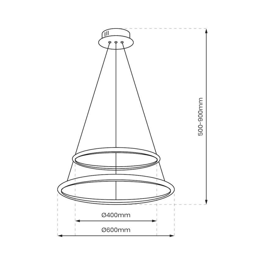 LED Hanglamp aan een koord HOOP LED/51W/230V diameter 60 cm 4000K glanzend chroom