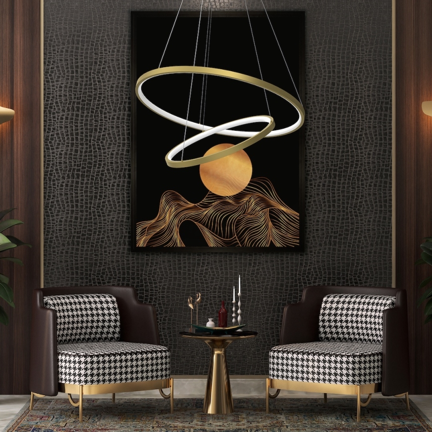 LED Hanglamp aan een koord HOOP LED/51W/230V diameter 60 cm 4000K goud