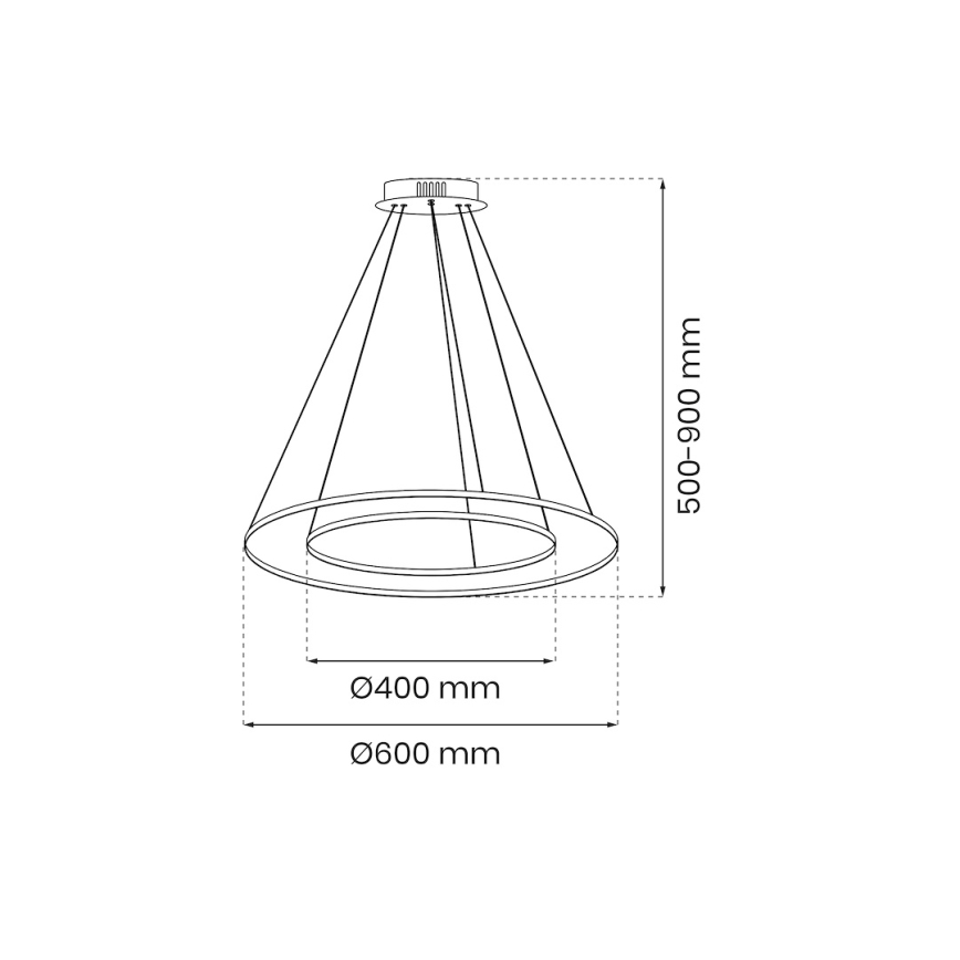 LED Hanglamp aan een koord HOOP LED/51W/230V diameter 60 cm 4000K goud
