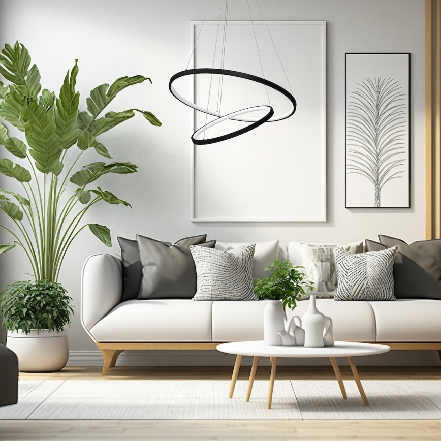 LED Hanglamp aan een koord HOOP LED/51W/230V diameter 60 cm 4000K zwart
