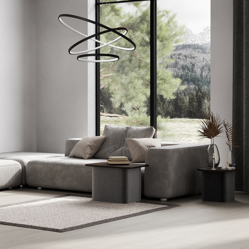 LED Hanglamp aan een koord HOOP LED/93W/230V diameter 60 cm 4000K zwart