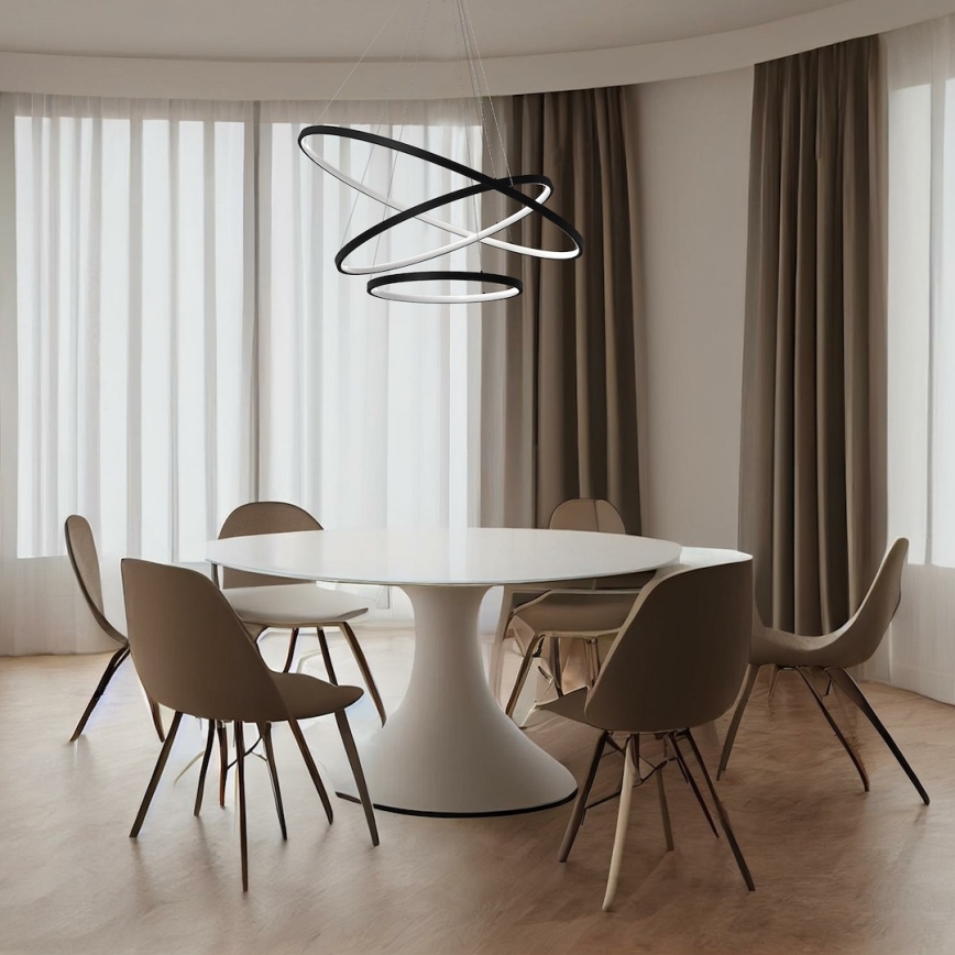 LED Hanglamp aan een koord HOOP LED/93W/230V diameter 60 cm 4000K zwart