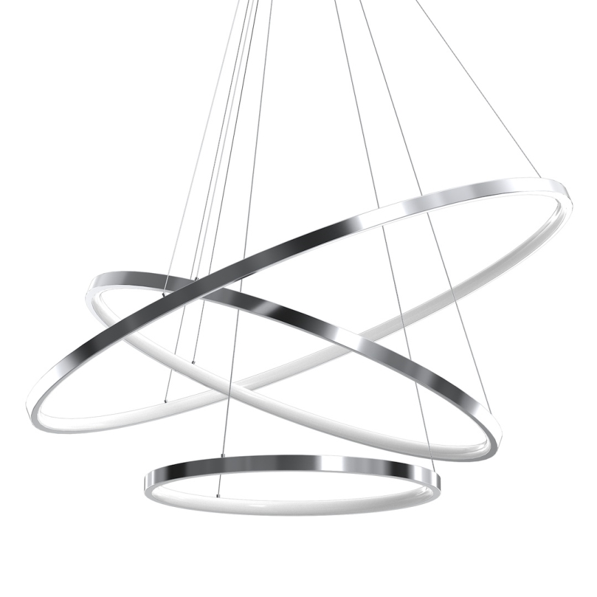 LED Hanglamp aan een koord HOOP LED/93W/230V diameter 80 cm 4000K glanzend chroom