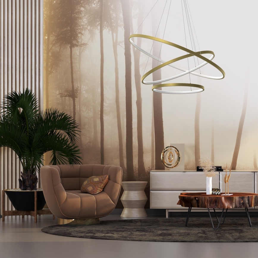 LED Hanglamp aan een koord HOOP LED/93W/230V diameter 80 cm 4000K goud