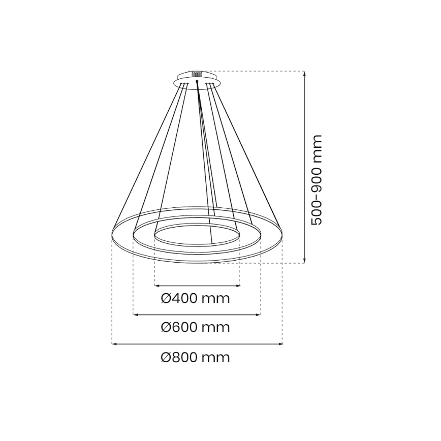 LED Hanglamp aan een koord HOOP LED/93W/230V diameter 80 cm 4000K goud