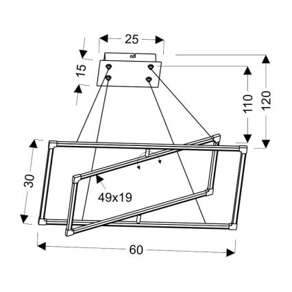 LED Hanglamp aan een koord KSEROS LED/35W/230V