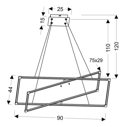 LED Hanglamp aan een koord KSEROS LED/45W/230V