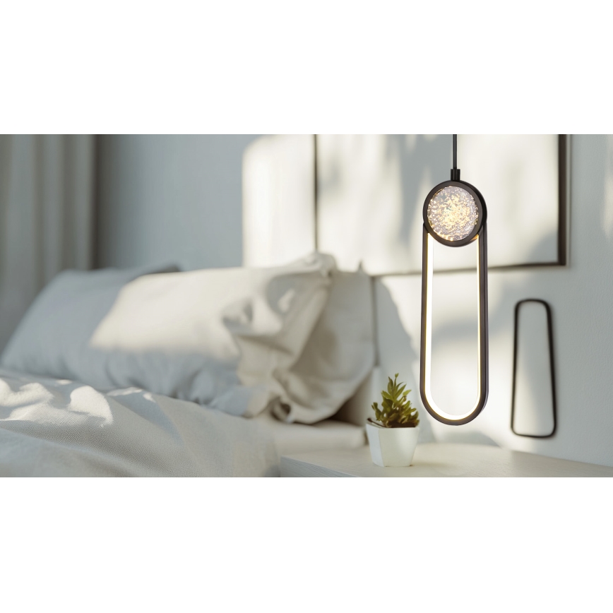 LED Hanglamp aan een koord LACRIMA LED/15W/230V 3000K zwart