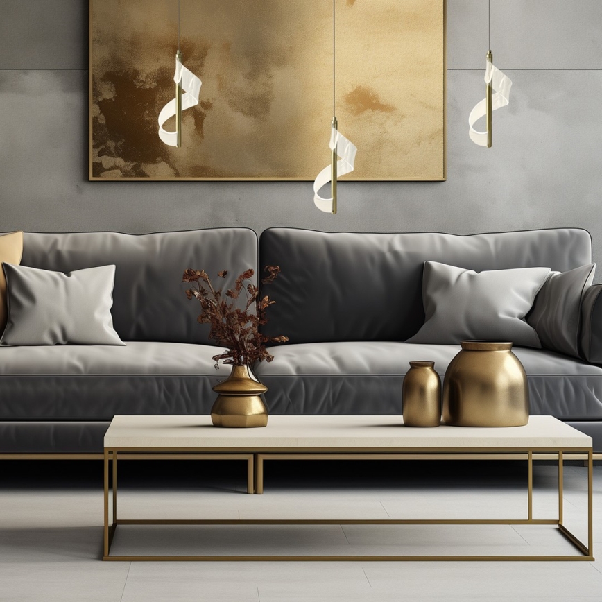 LED Hanglamp aan een koord LARGO LED/10W/230V goud