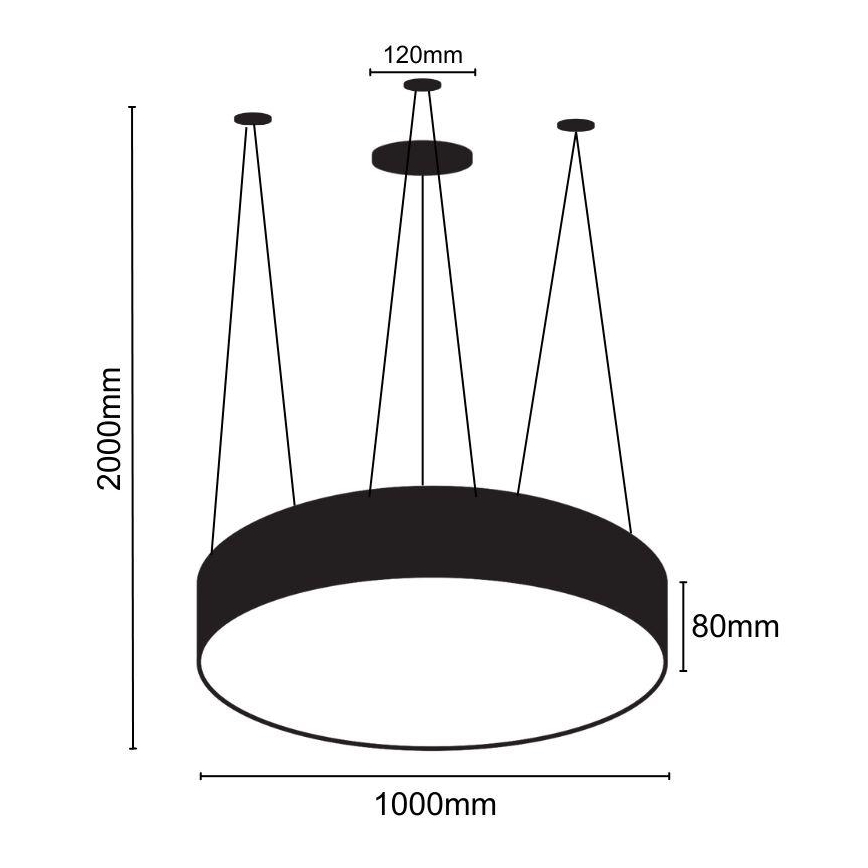 LED Hanglamp aan een koord LED/100W/230V 4000K diameter 100 cm