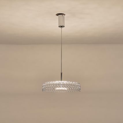 LED Hanglamp aan een koord LED/10W/230V 3000K glanzend chroom diameter 35 cm